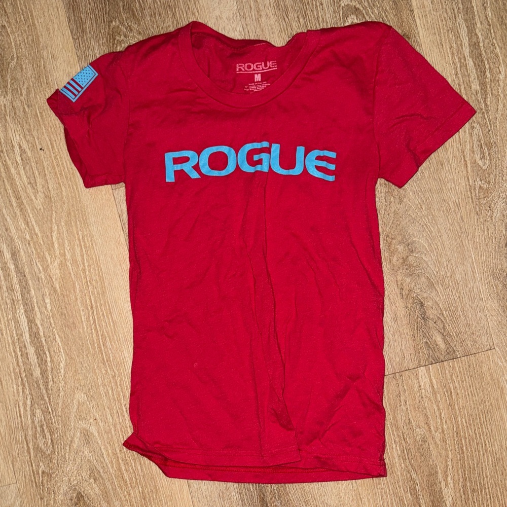 Rogue Red Tee with Blue Branding